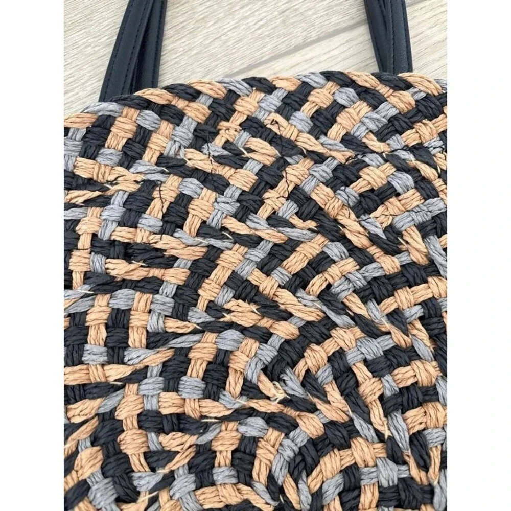 Retro Woven straw circle vegan Y2K HOBO